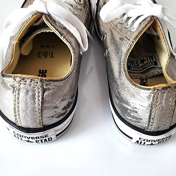 Converse silver canvas Chuck Taylor All Star low top sneakers - Picture 7 of 15